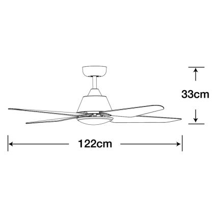 Lucci Air 212998 - LED Stropní ventilátor ARIA LED/18W/230V černá + dálkové ovládání