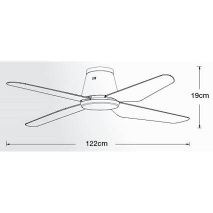 Lucci Air 213002 - LED Stropní ventilátor AIRFUSION ARIA LED/18W/230V černá pr. 122 cm + dálkové ovládání