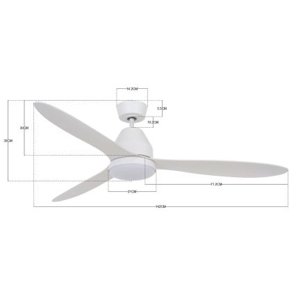 Lucci air 213043 - LED Stropní ventilátor WHITEHAVEN GX53/17W/230V bílá + dálkové ovládání