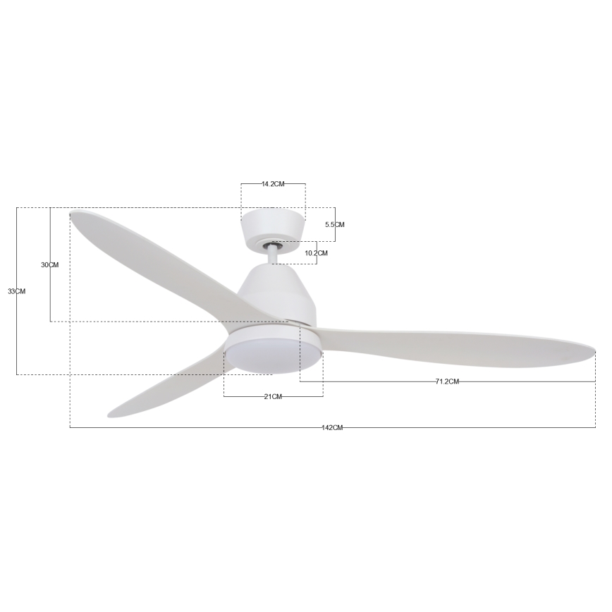 Lucci air 213043 - LED Stropní ventilátor WHITEHAVEN GX53/17W/230V bílá + dálkové ovládání