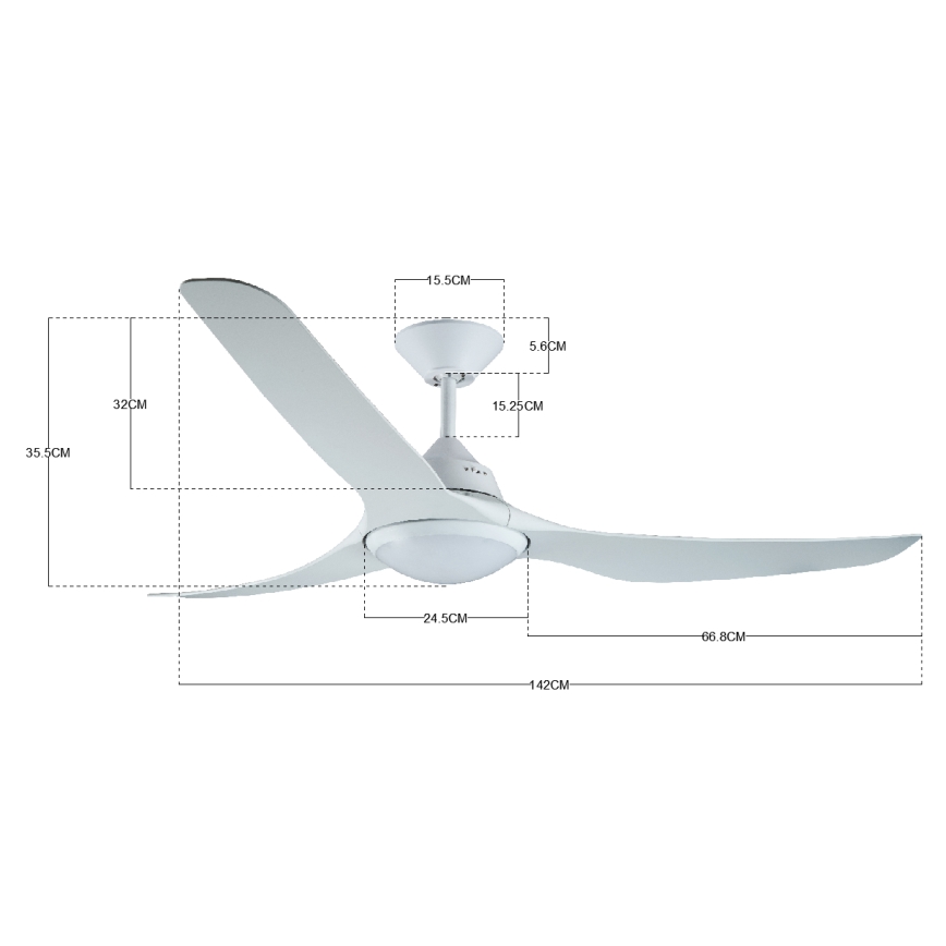 Lucci air 213096 - LED Stropní ventilátor MARINER LED/15W/230V bílá + dálkové ovládání
