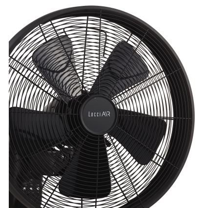 Lucci air 213124 - Nástěnný ventilátor BREEZE 55W/230V černá + dálkové ovládání