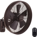 Lucci air 213125 - Nástěnný ventilátor BREEZE 55W/230V černá/hnědá + dálkové ovládání
