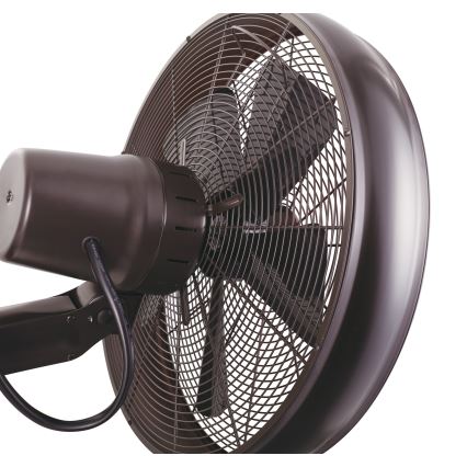 Lucci air 213125 - Nástěnný ventilátor BREEZE 55W/230V černá/hnědá + dálkové ovládání