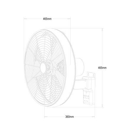 Lucci Air 213128EU - Nástěnný ventilátor BREEZE 55W/230V bílá + dálkové ovládání