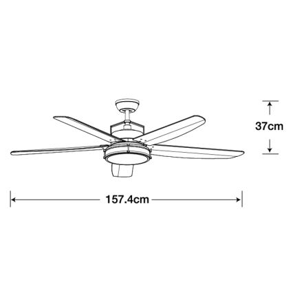 Lucci air 213176-LED Stmívatelný stropní ventilátor LOUISVILLE 1xGX53/18W/230V dřevo/bílá + dálkové ovládání