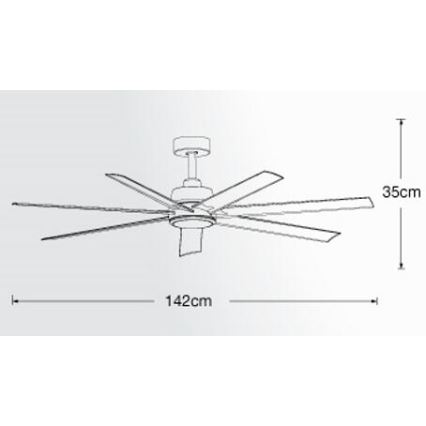Lucci air 213182 - LED Stropní ventilátor ATLANTA 1xGX53/12W/230V bílá pr. 142 cm + dálkové ovládání