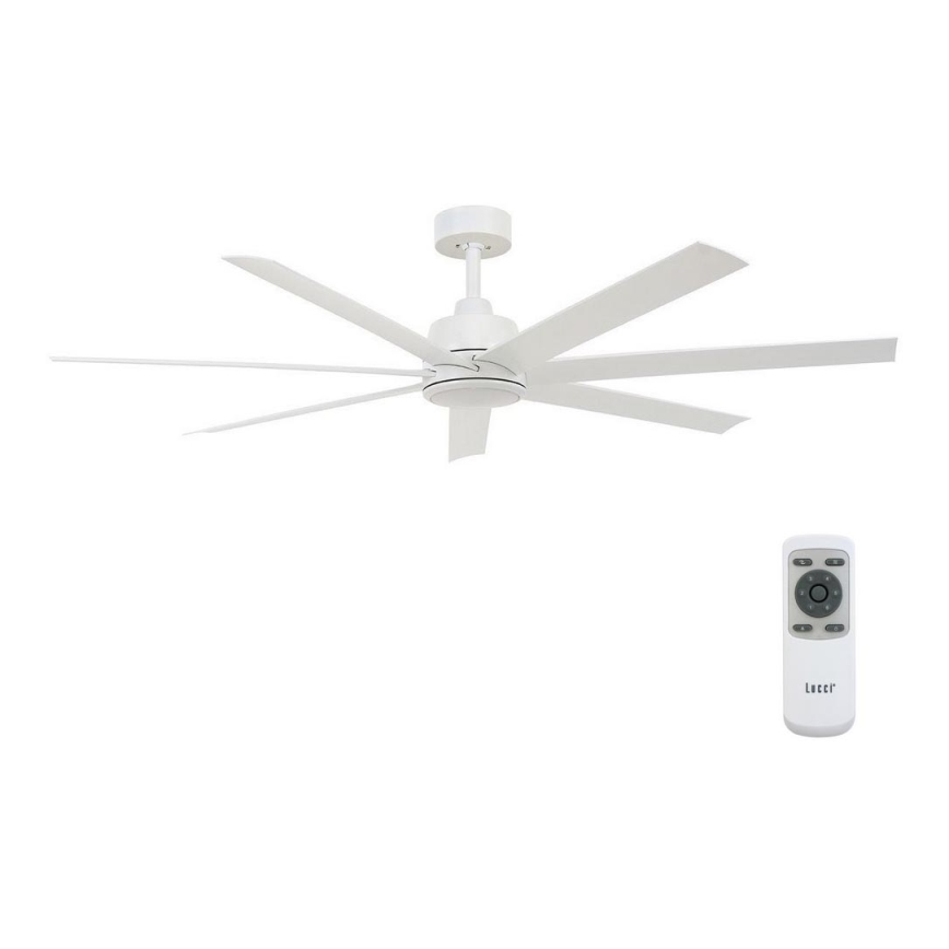 Lucci air 213182 - LED Stropní ventilátor ATLANTA 1xGX53/12W/230V bílá pr. 142 cm + dálkové ovládání