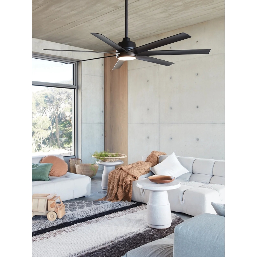 Lucci Air 21318349 - LED Stmívatelný stropní ventilátor ATLANTA 1xGX53/12W/230V pr. 142 cm černá + dálkové ovládání