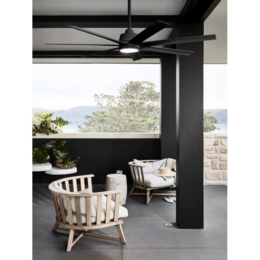 Lucci Air 21318349 - LED Stmívatelný stropní ventilátor ATLANTA 1xGX53/12W/230V pr. 142 cm černá + dálkové ovládání