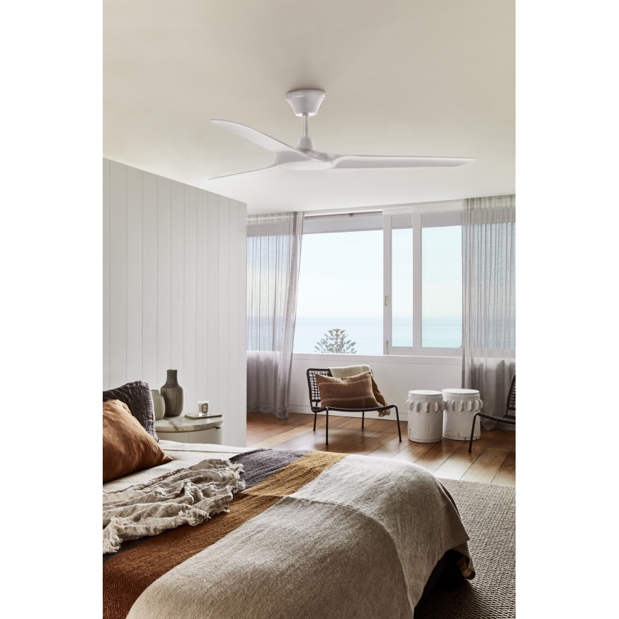 Lucci Air 21321549 - Stropní ventilátor ABYSS pr. 142 cm IP66 bílá + dálkové ovládání