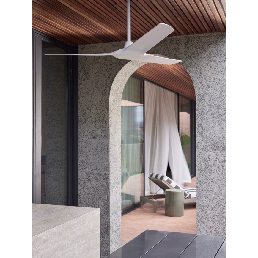 Lucci Air 21321549 - Stropní ventilátor ABYSS pr. 142 cm IP66 bílá + dálkové ovládání
