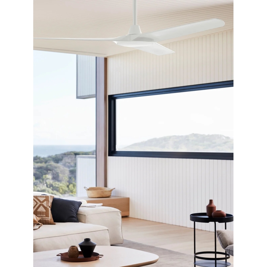 Lucci Air 21321549 - Stropní ventilátor ABYSS pr. 142 cm IP66 bílá + dálkové ovládání