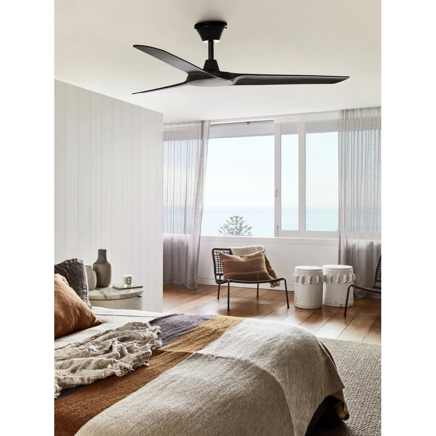 Lucci Air 21321649 - Stropní ventilátor ABYSS pr. 142 cm IP66 černá + dálkové ovládání