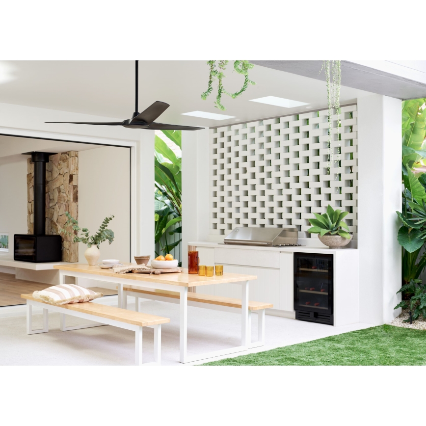 Lucci Air 21321649 - Stropní ventilátor ABYSS pr. 142 cm IP66 černá + dálkové ovládání