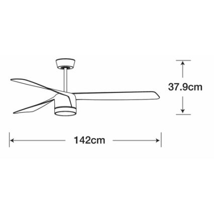 Lucci air 213281 - Stropní ventilátor PEREGRINE 1xGX53/12W/230V černá + dálkové ovládání