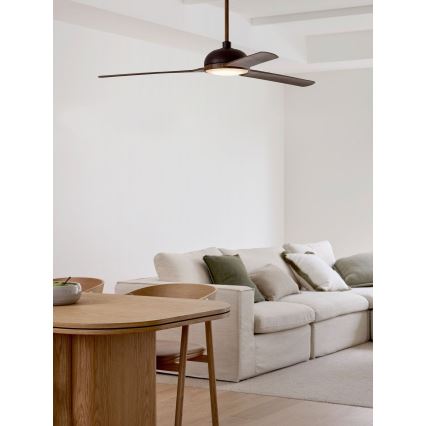 Lucci air 213301- LED Stmívatelný stropní ventilátor UNIONE 1xGX53/12W/230V hnědá/lesklý chrom + dálkové ovládání