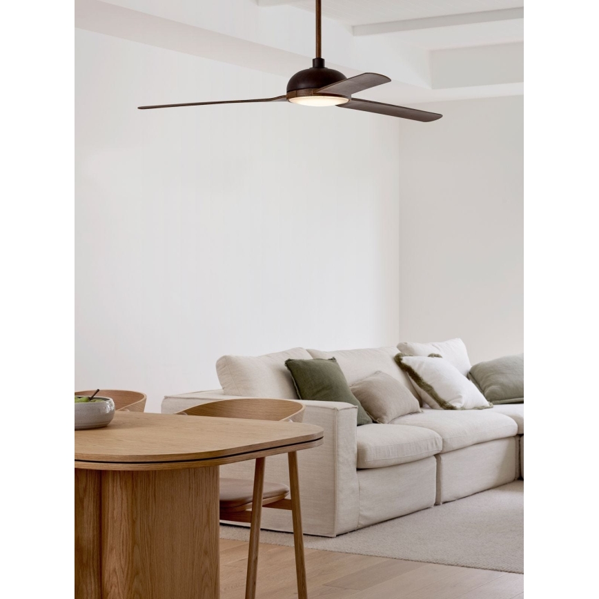 Lucci air 213301- LED Stmívatelný stropní ventilátor UNIONE 1xGX53/12W/230V hnědá/lesklý chrom + dálkové ovládání