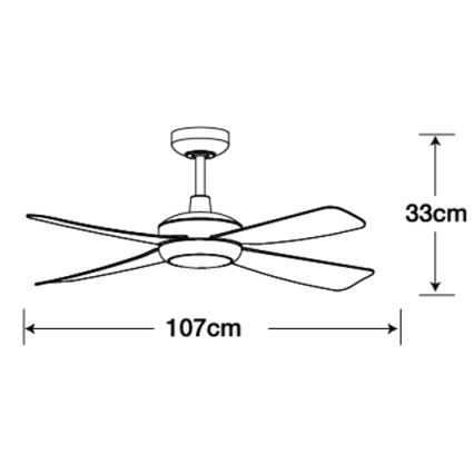 Lucci air 213303 - LED Stmívatelný stropní ventilátor SLIPSTREAM 1xGX53/12W/230V černá + dálkové ovládání