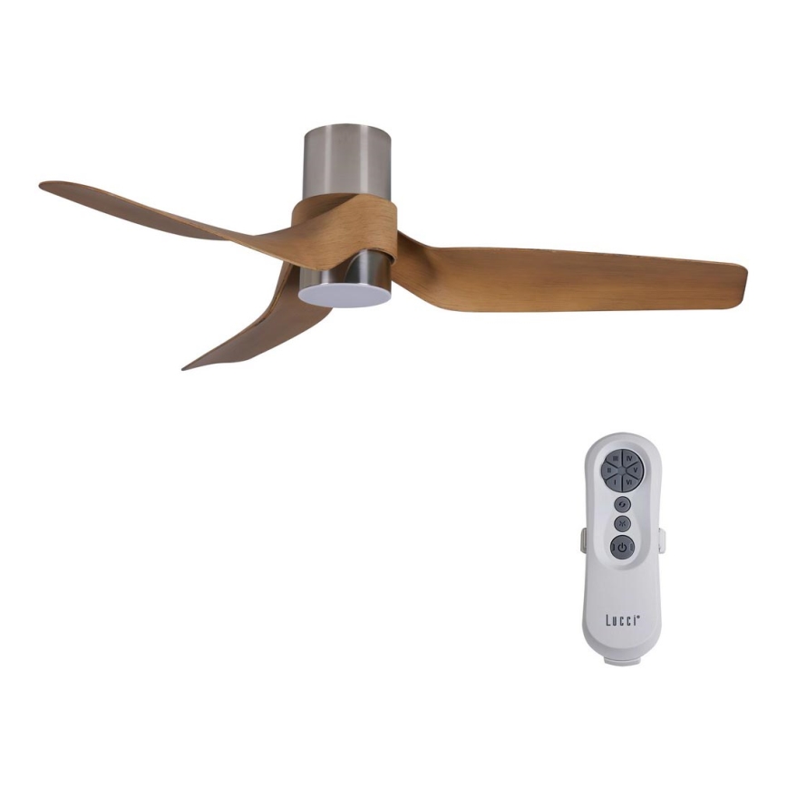 Lucci air 213355-LED Stmívatelný stropní ventilátor NAUTICA 1xGX53/12W/230V hnědá/lesklý chrom + dálkové ovládání