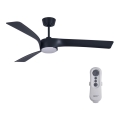 Lucci air 213358 - LED Stmívatelný stropní ventilátor LINE 1xGX53/12W/230V černá pr. 132 cm + dálkové ovládání