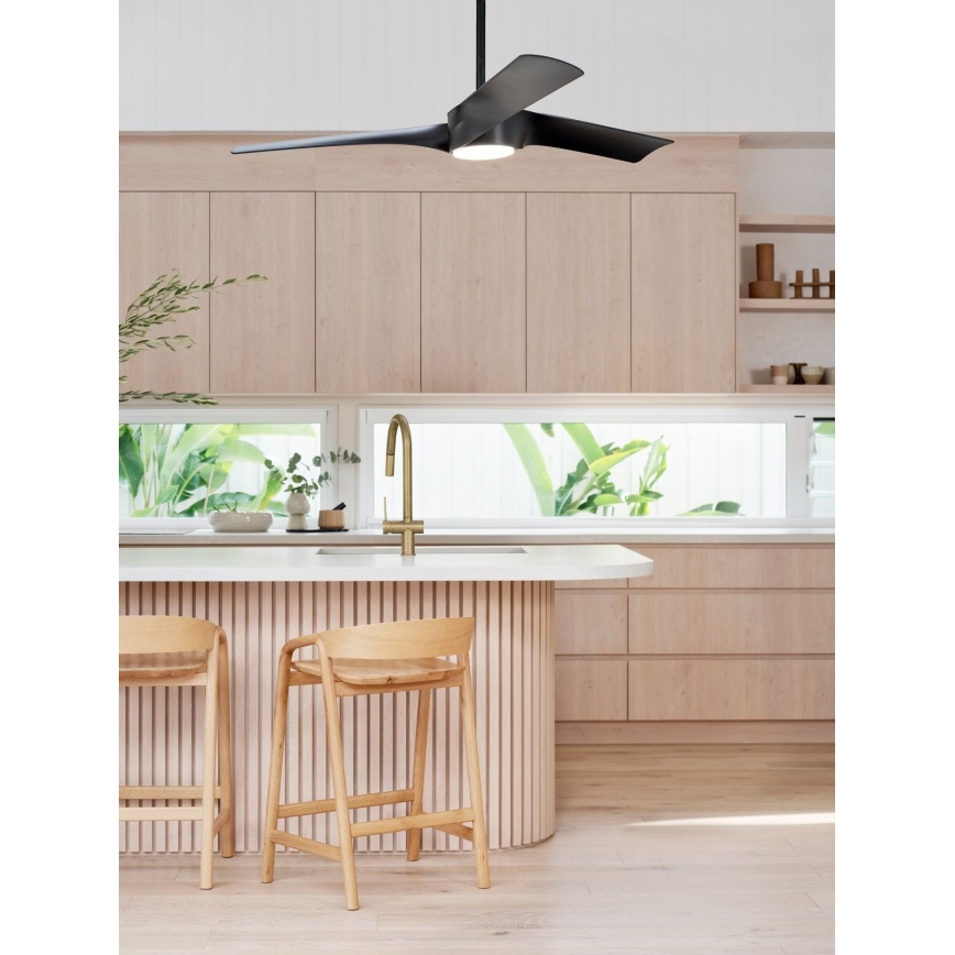 Lucci air 213358 - LED Stmívatelný stropní ventilátor LINE 1xGX53/12W/230V černá + dálkové ovládání