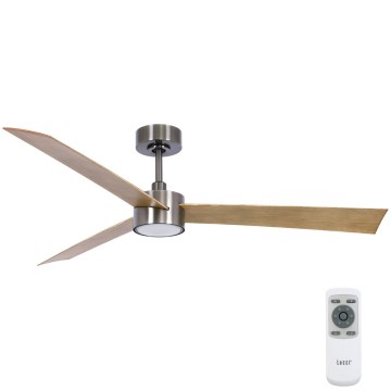 Lucci air 21610449 - LED Stmívatelný stropní ventilátor CLIMATE 1xGX53/12W/230V hnědá/lesklý chrom + dálkové ovládání