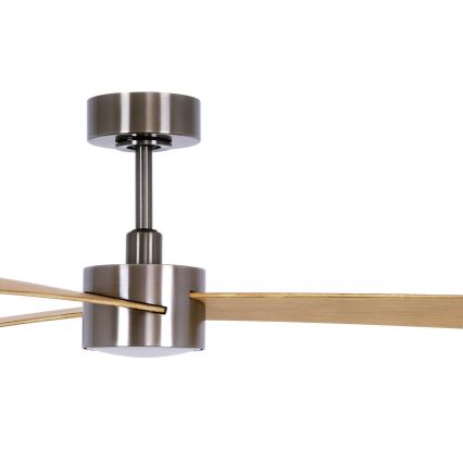 Lucci air 21610449 - LED Stmívatelný stropní ventilátor CLIMATE 1xGX53/12W/230V hnědá/lesklý chrom + dálkové ovládání