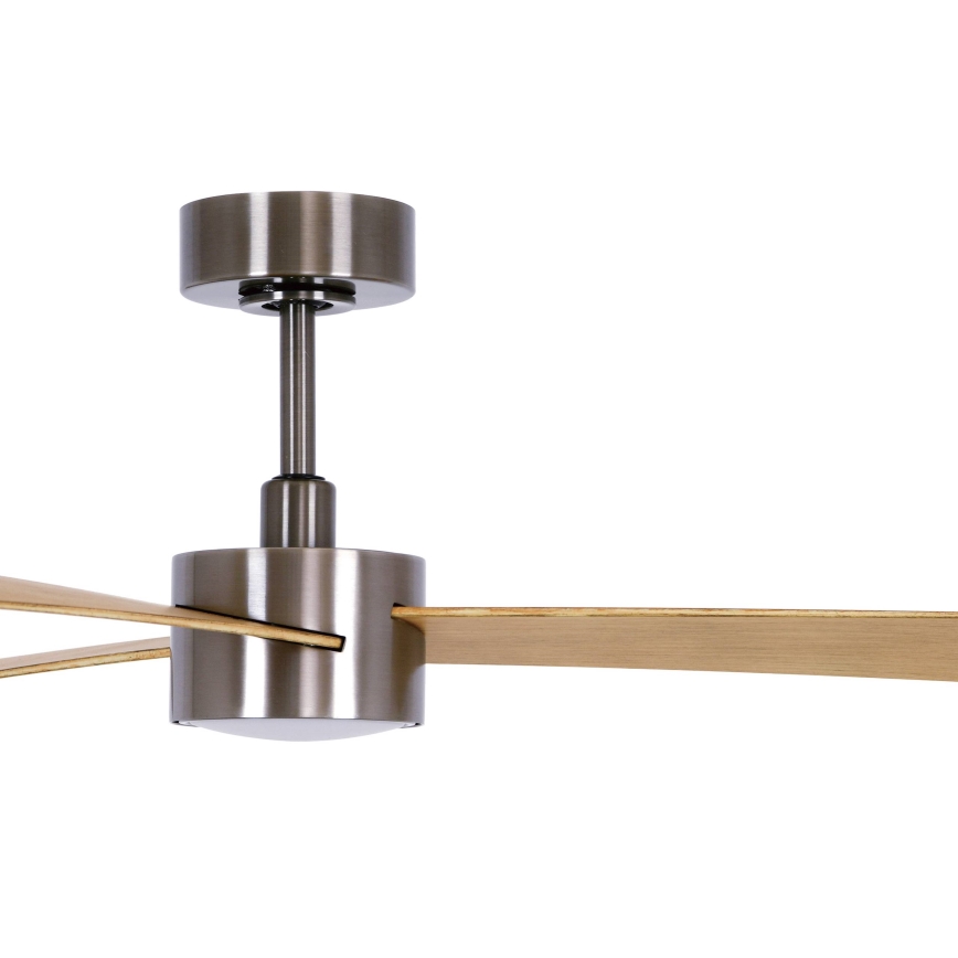 Lucci air 21610449 - LED Stmívatelný stropní ventilátor CLIMATE 1xGX53/12W/230V hnědá/lesklý chrom + dálkové ovládání