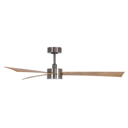 Lucci air 21610449 - LED Stmívatelný stropní ventilátor CLIMATE 1xGX53/12W/230V hnědá/lesklý chrom + dálkové ovládání
