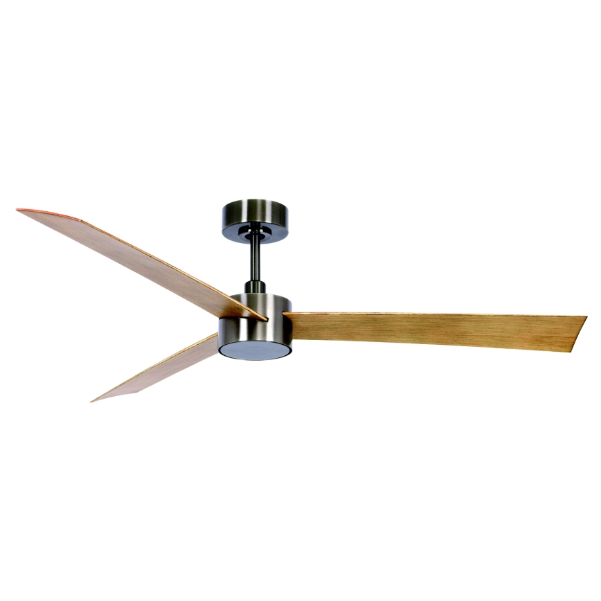 Lucci air 21610449 - LED Stmívatelný stropní ventilátor CLIMATE 1xGX53/12W/230V hnědá/lesklý chrom + dálkové ovládání