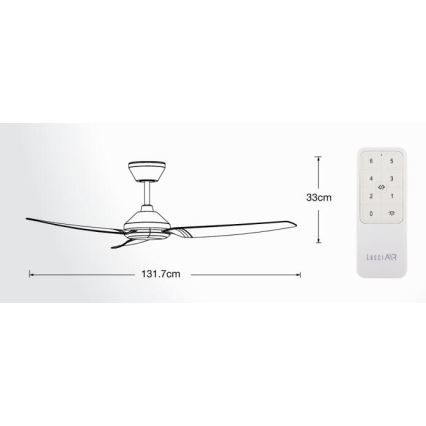 Lucci air 21616349 - Stropní ventilátor POLIS IP55 černá pr. 132 cm + dálkové ovládání