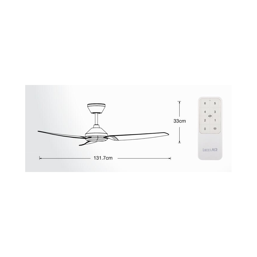 Lucci air 21616349 - Stropní ventilátor POLIS IP55 černá pr. 132 cm + dálkové ovládání