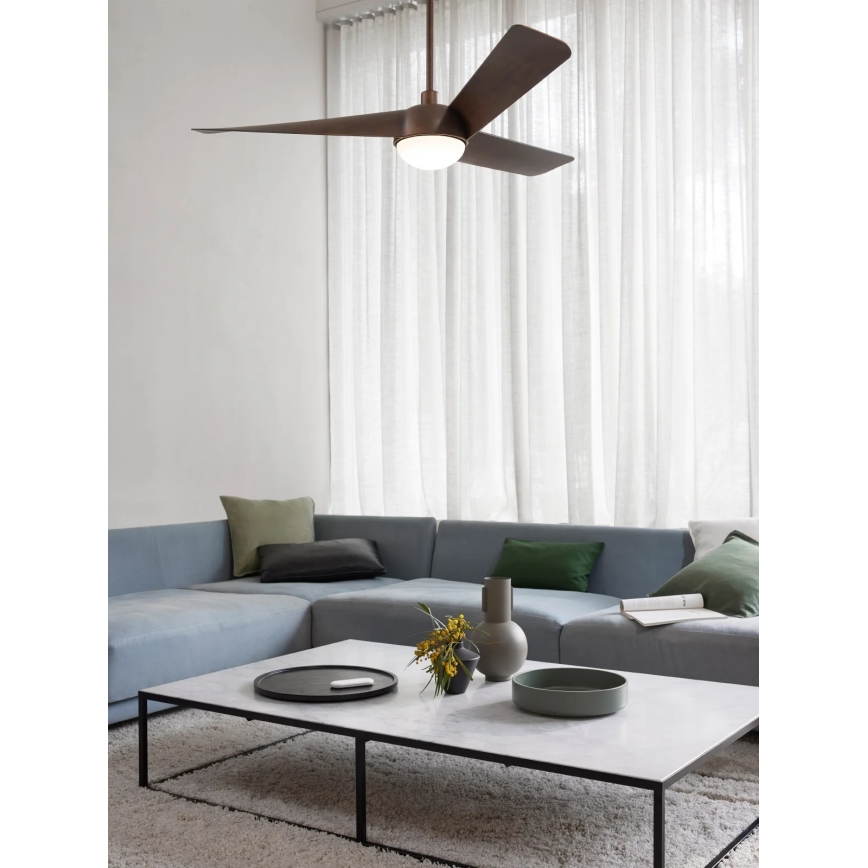Lucci Air 21617249 - LED Stmívatelný stropní ventilátor OSPREY 1xGX53/12W/230V pr. 132 cm bronz + dálkové ovládání