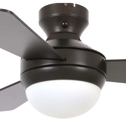 Lucci Air 512311 - Stropní ventilátor AIRLIE HUGGER 2xE27/15W/230V dřevo/hnědá + dálkové ovládání