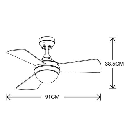Lucci Air 512311 - Stropní ventilátor AIRLIE HUGGER 2xE27/15W/230V dřevo/hnědá + dálkové ovládání