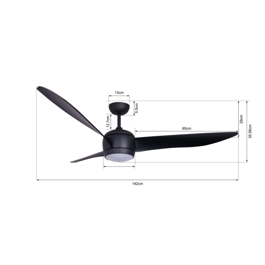 Lucci air 512910 - LED Stropní ventilátor AIRFUSION NORDIC LED/20W/230V černá + dálkové ovládání