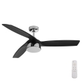 Lucci air 513072 - LED Stmívatelný stropní ventilátor BRONX LED/18W/230V 3000/4000/6000K černá/lesklý chrom pr. 132 cm + dálkové ovládání
