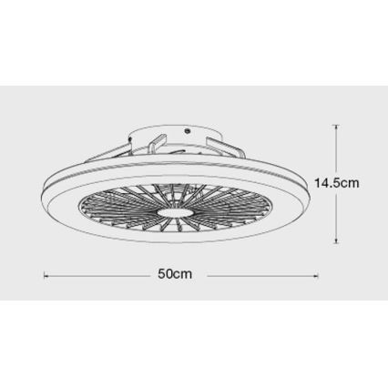 Lucci Air 513200 - LED Stmívatelné stropní svítidlo s ventilátorem OSLO LED/20W/230V 3000/4500/6500K bílá pr. 50 cm + dálkové ovládání