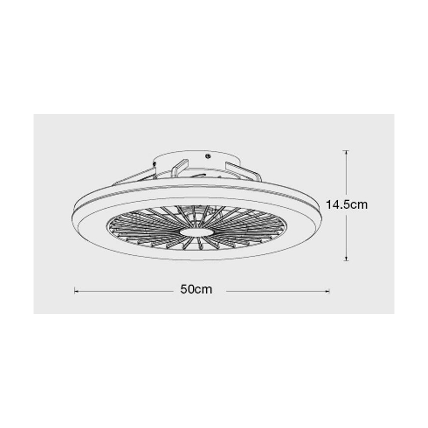 Lucci Air 513200 - LED Stmívatelné stropní svítidlo s ventilátorem OSLO LED/20W/230V 3000/4500/6500K bílá pr. 50 cm + dálkové ovládání