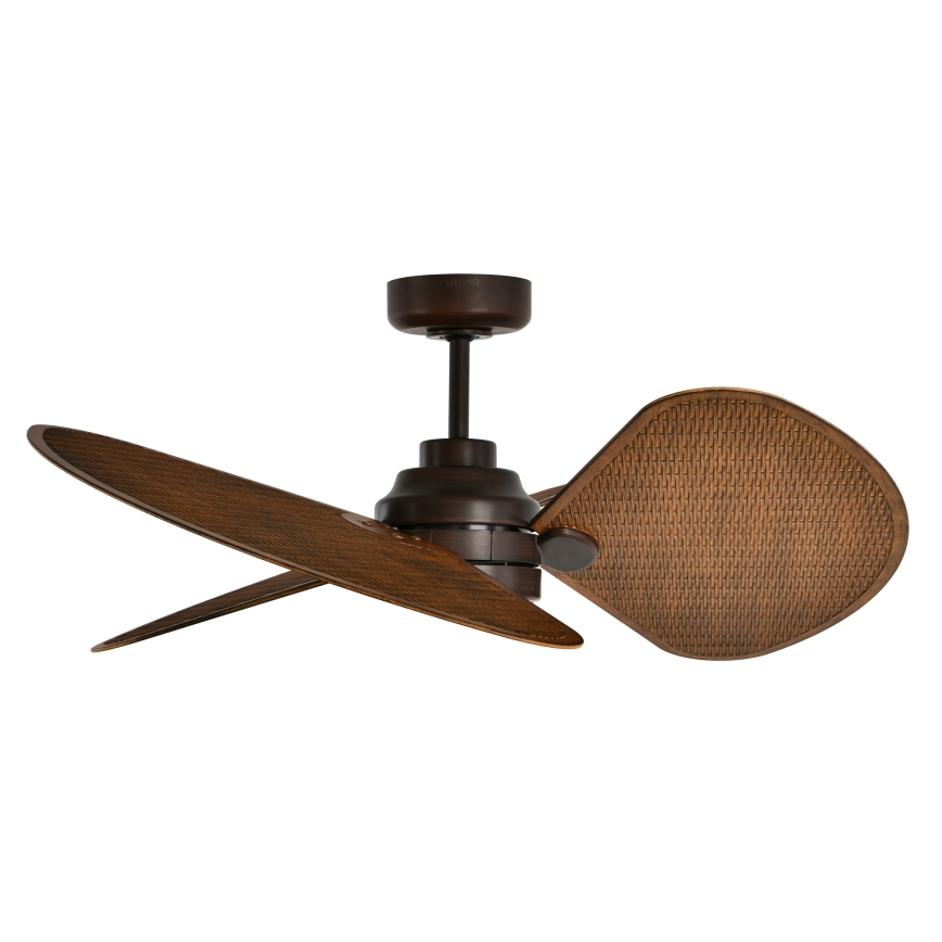 Lucci Air 51325649 - LED Stmívatelný stropní ventilátor SABLE 1xGX53/12W/230V 3000/4000/5000K pr. 91,5 cm hnědá + dálkové ovládání