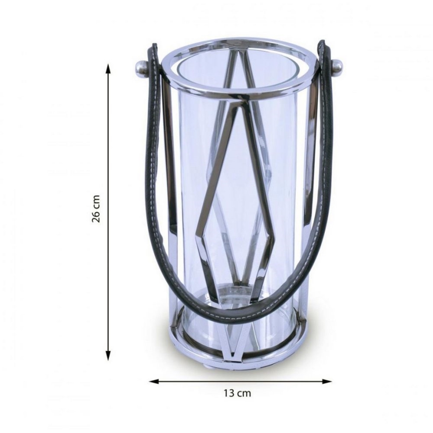 Lucerna FRAGIL 26 cm lesklý chrom/černá
