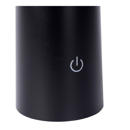 Lucide 02807/04/30 - LED Stmívatelná dotyková venkovní lampa JIVE LED/3W/3,7V USB 3000/4750/6500K IP44 1200 mAh černá