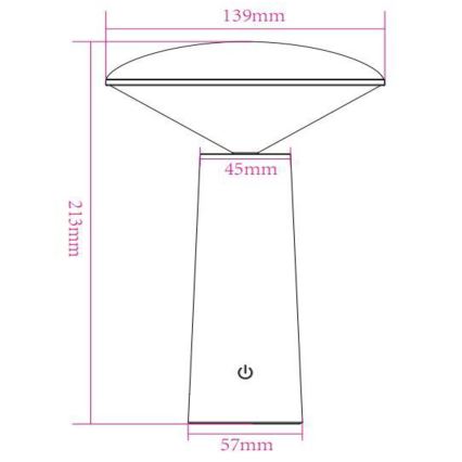 Lucide 02807/04/30 - LED Stmívatelná dotyková venkovní lampa JIVE LED/3W/3,7V USB 3000/4750/6500K IP44 1200 mAh černá