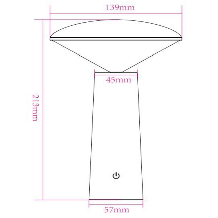 Lucide 02807/04/30 - LED Stmívatelná dotyková venkovní lampa JIVE LED/3W/3,7V USB 3000/4750/6500K IP44 1200 mAh černá