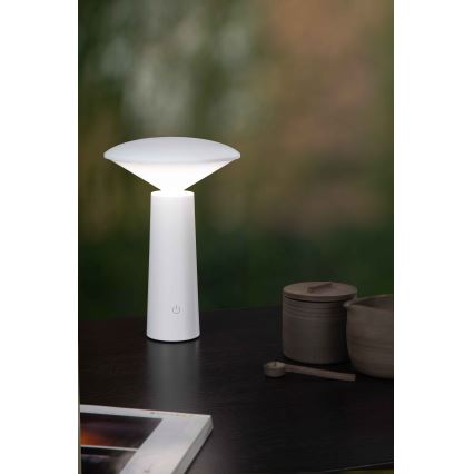 Lucide 02807/04/31 - LED Stmívatelná dotykový venkovní lampa JIVE LED/3W/3,7V USB 3000/4750/6500K IP44 1200 mAh bílá