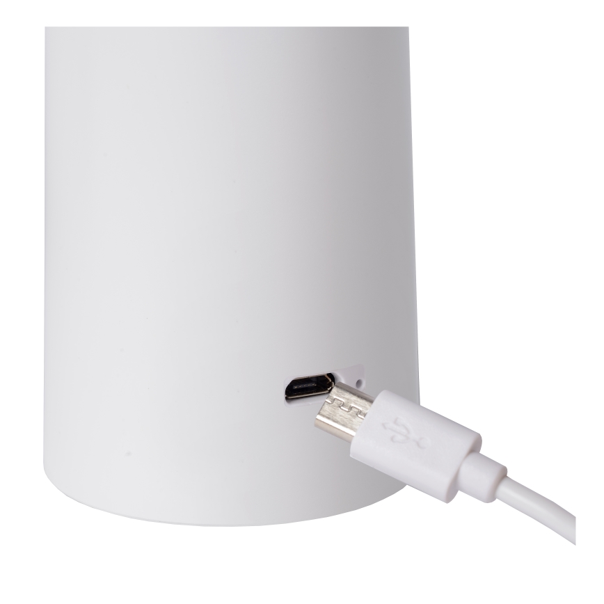 Lucide 02807/04/31 - LED Stmívatelná dotykový venkovní lampa JIVE LED/3W/3,7V USB 3000/4750/6500K IP44 1200 mAh bílá