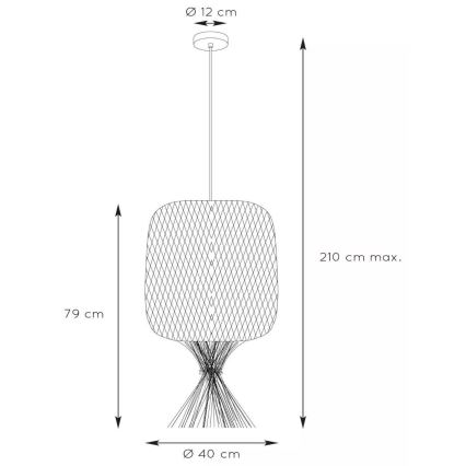 Lucide 03436/40/44 - Lustr na lanku GARVE 1xE27/40W/230V hnědá