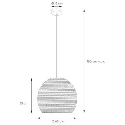 Lucide 03437/60/44 - Lustr na lanku MOLOKO 1xE27/40W/230V pr. 65 cm