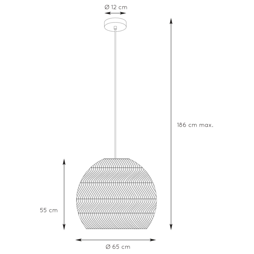 Lucide 03437/60/44 - Lustr na lanku MOLOKO 1xE27/40W/230V pr. 65 cm